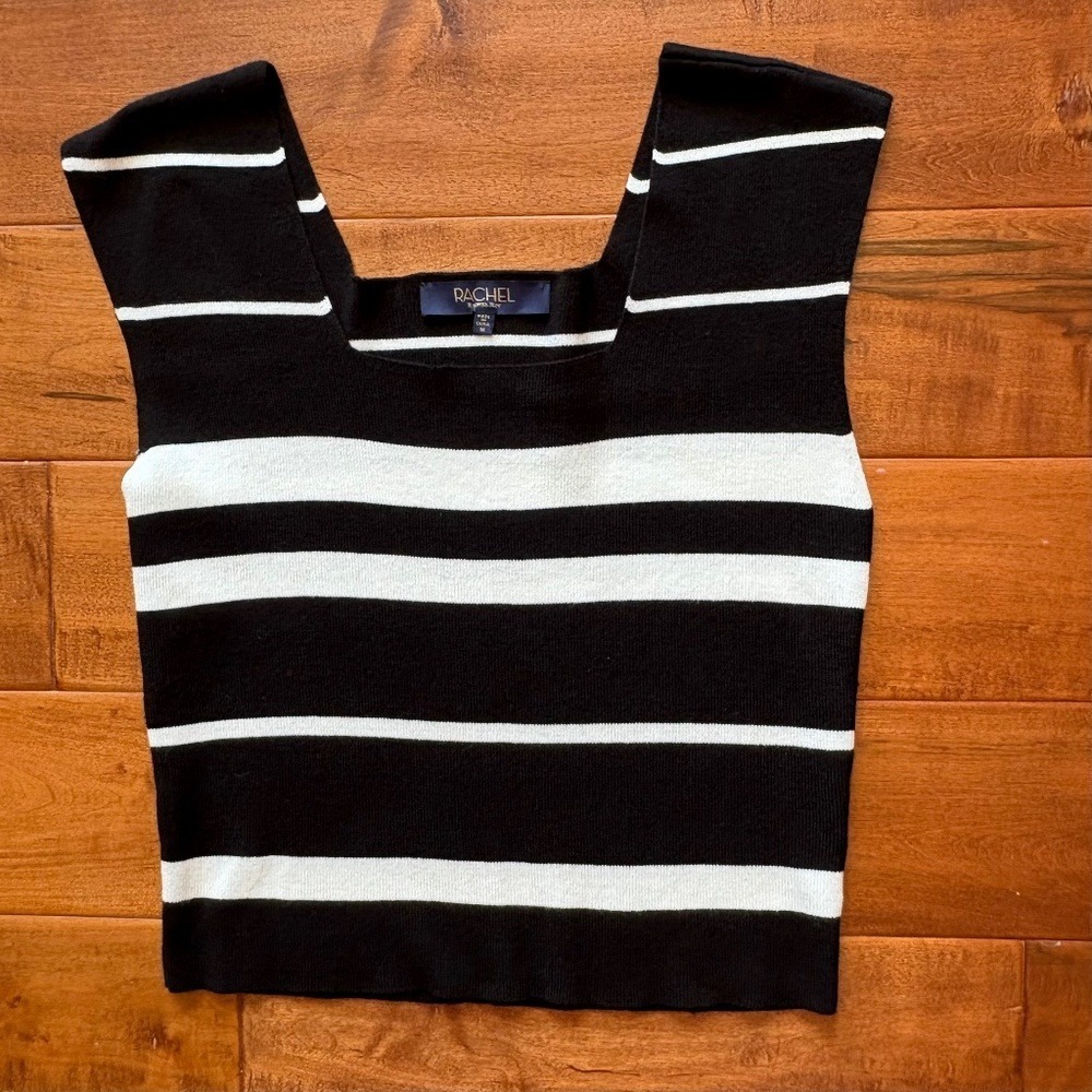 Rachel‎ Rachel Roy Striped Knit Tank Top, Womens M Black/White - Picture 5 of 9